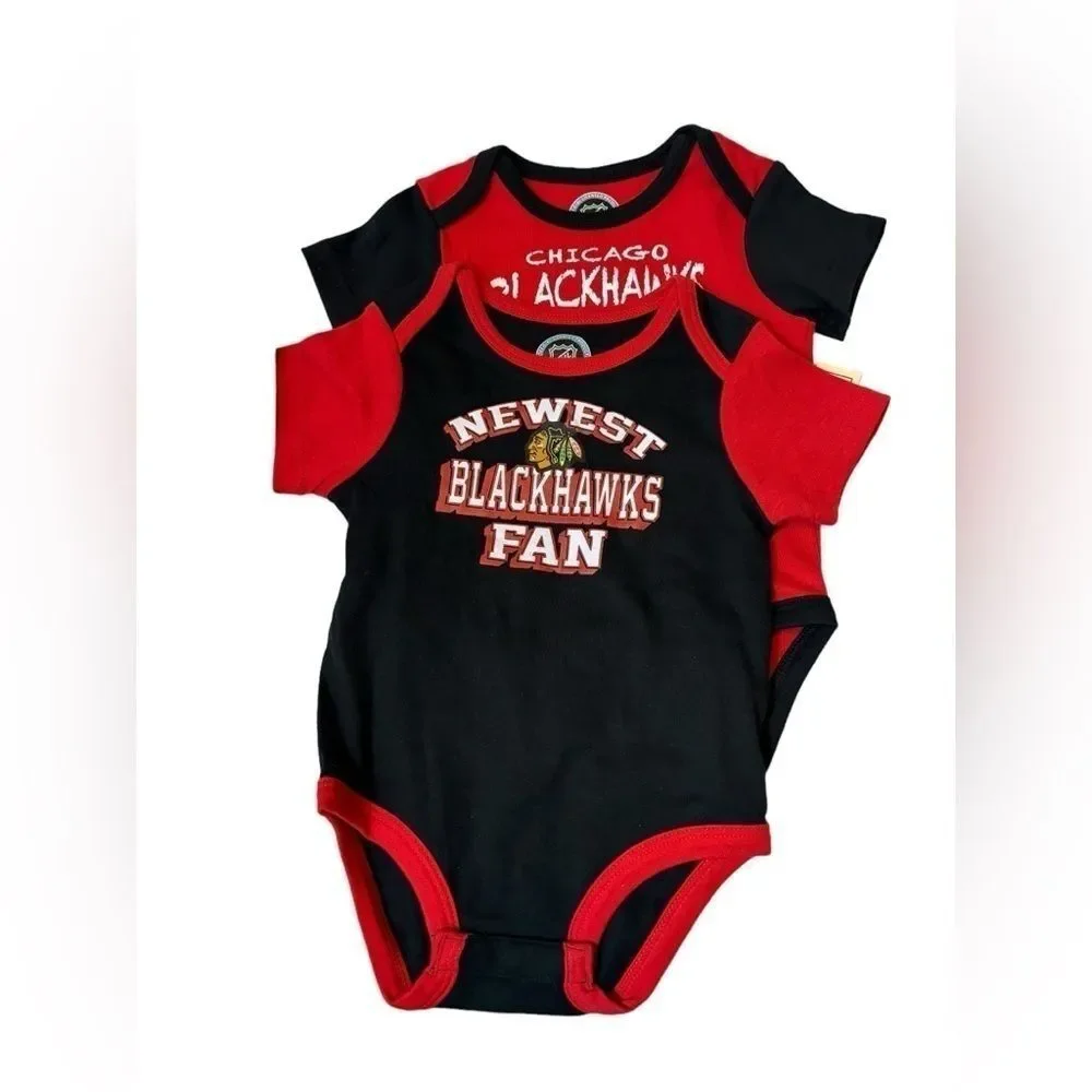 NEW NHL Chicago Blackhawks bodysuits 3 piece bodysuit 3-6M 3-6 months baby